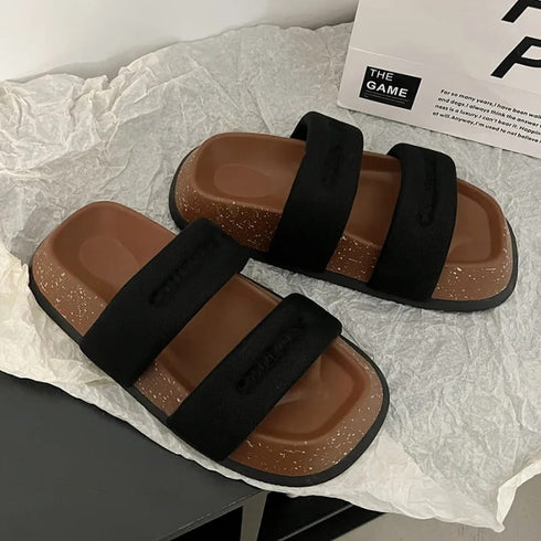 Casual Double Strap Sliders